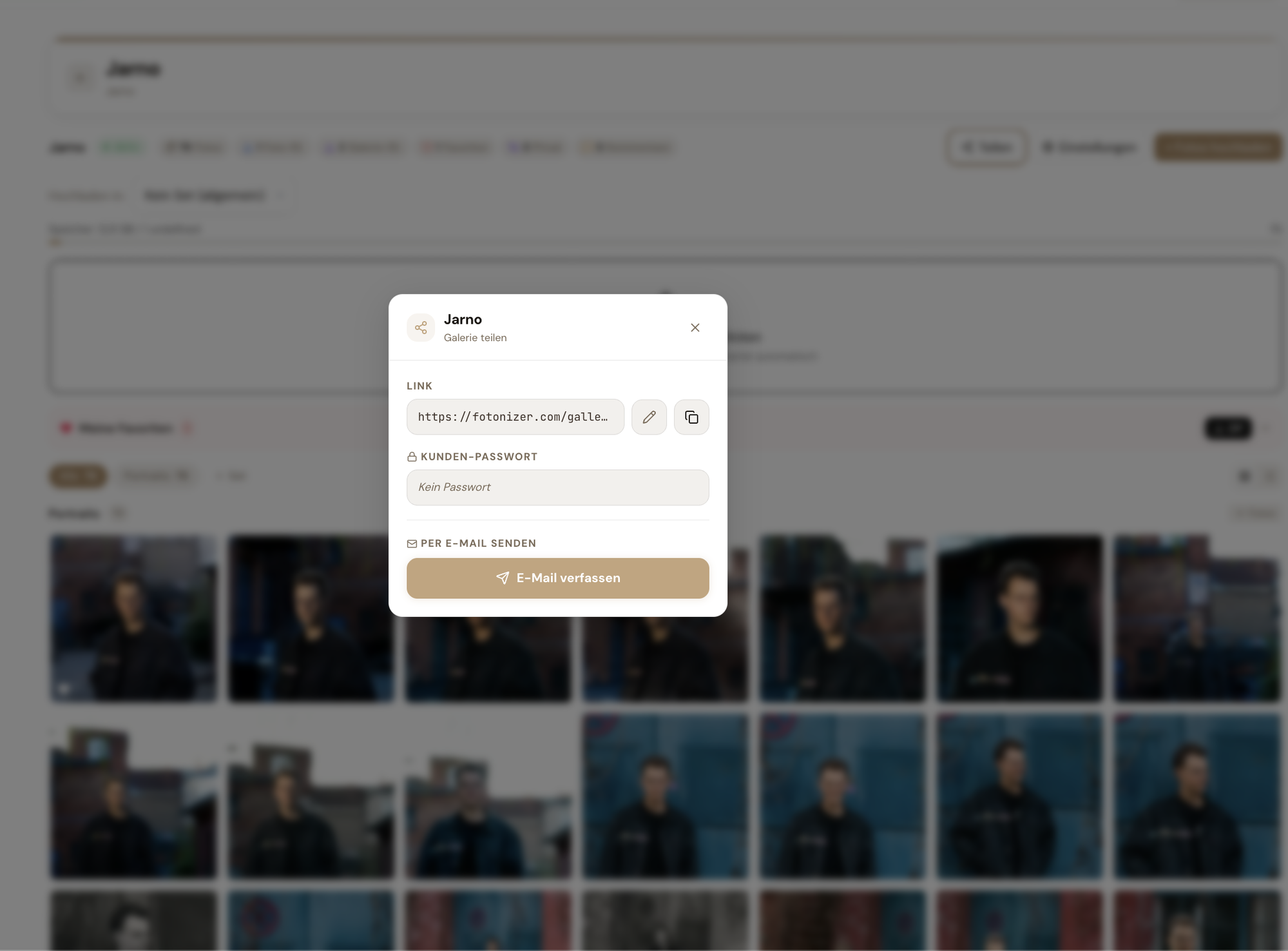 Fotonizer gallery share modal